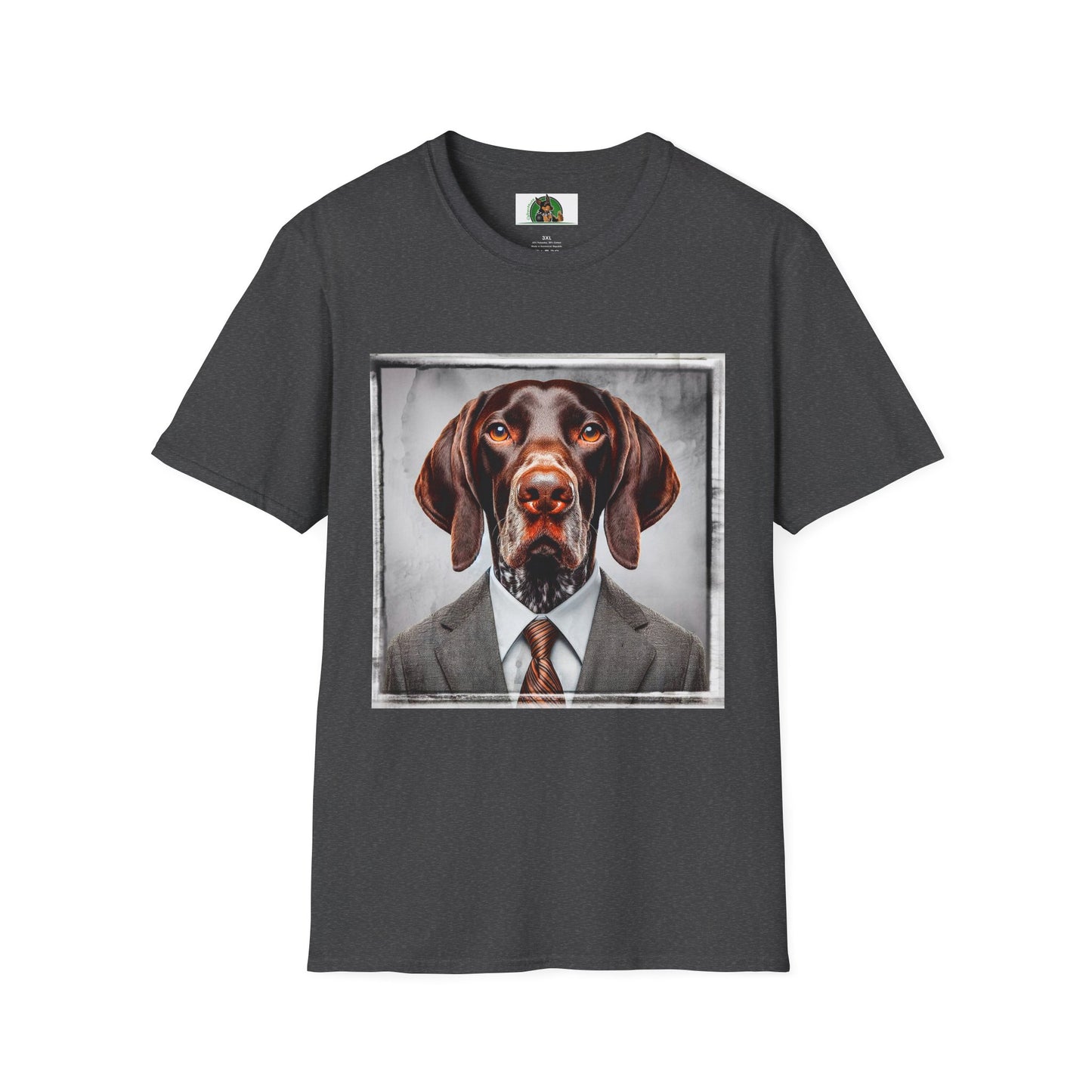 German Shorthaired Pointer business man t shirt T-Shirt Printify XS Dark Heather
