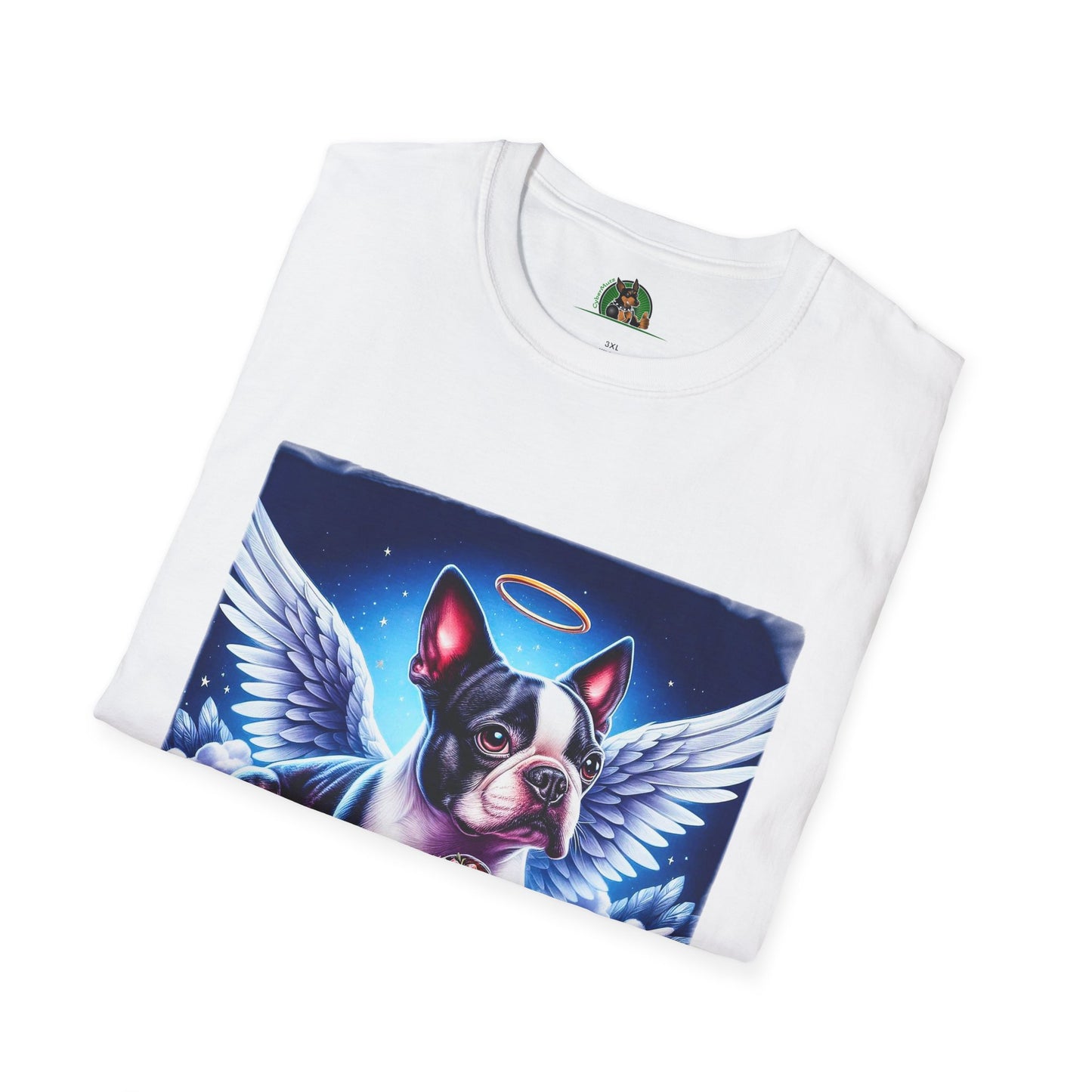 Boston Terrier Angel And Girl Shirt T-Shirt Printify