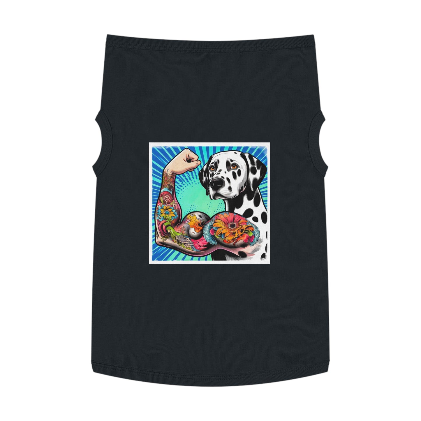 Pet Tank Top Dalmatian exercising t shirt Pets Printify