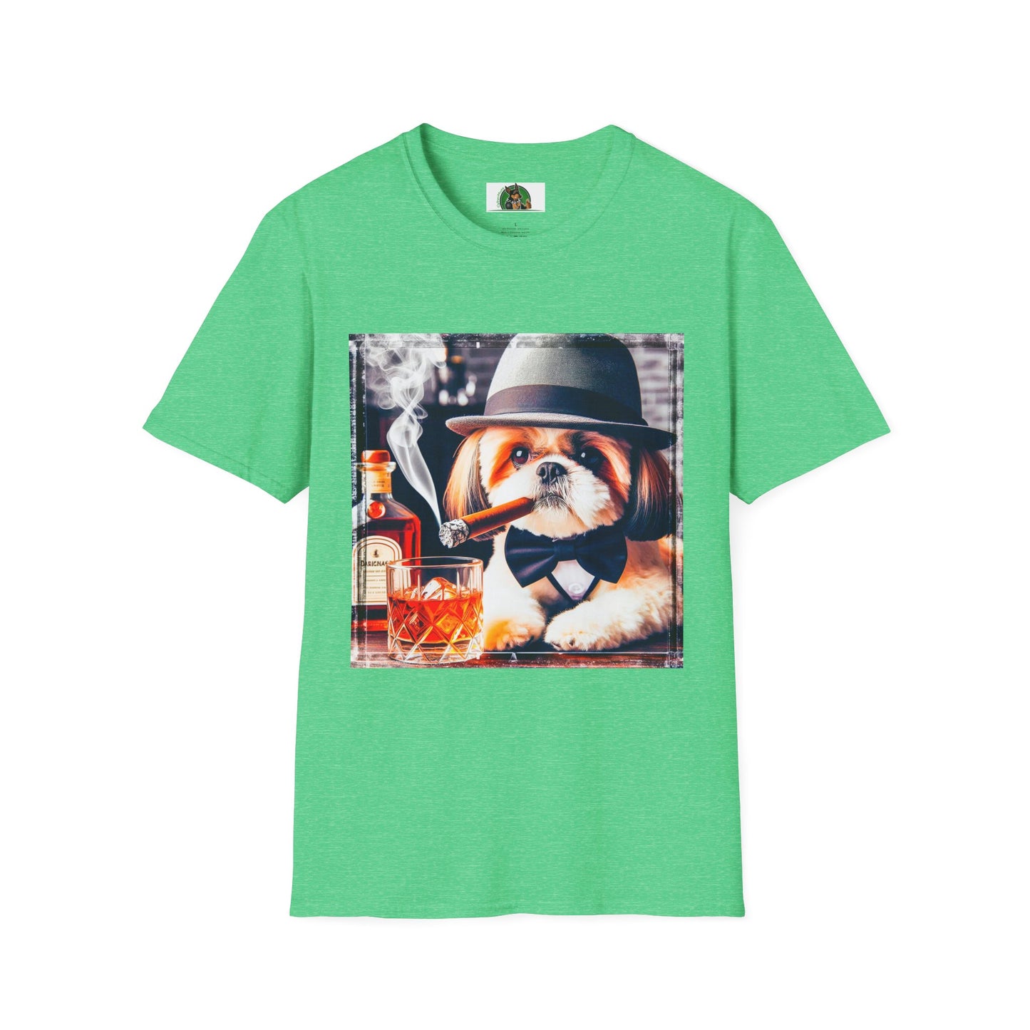 Shih Tzu bar drinking T-Shirt Printify S Heather Irish Green