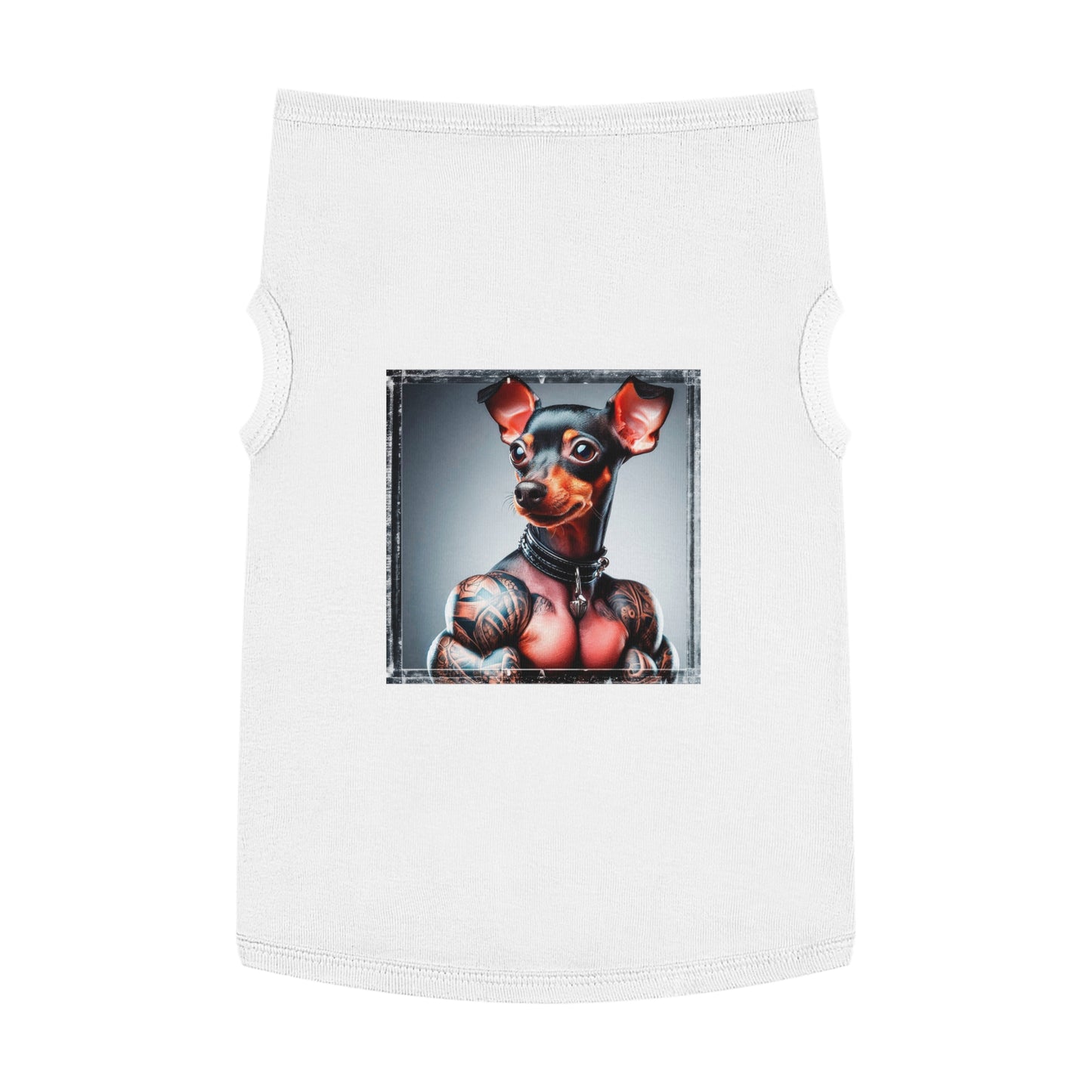Min Pin Tank Tops tiny muscle msn Pets Printify XL White
