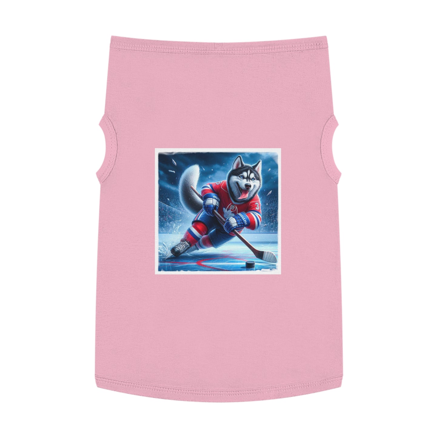 Pet Tank Top Husky hockey Pets Printify XL Pink
