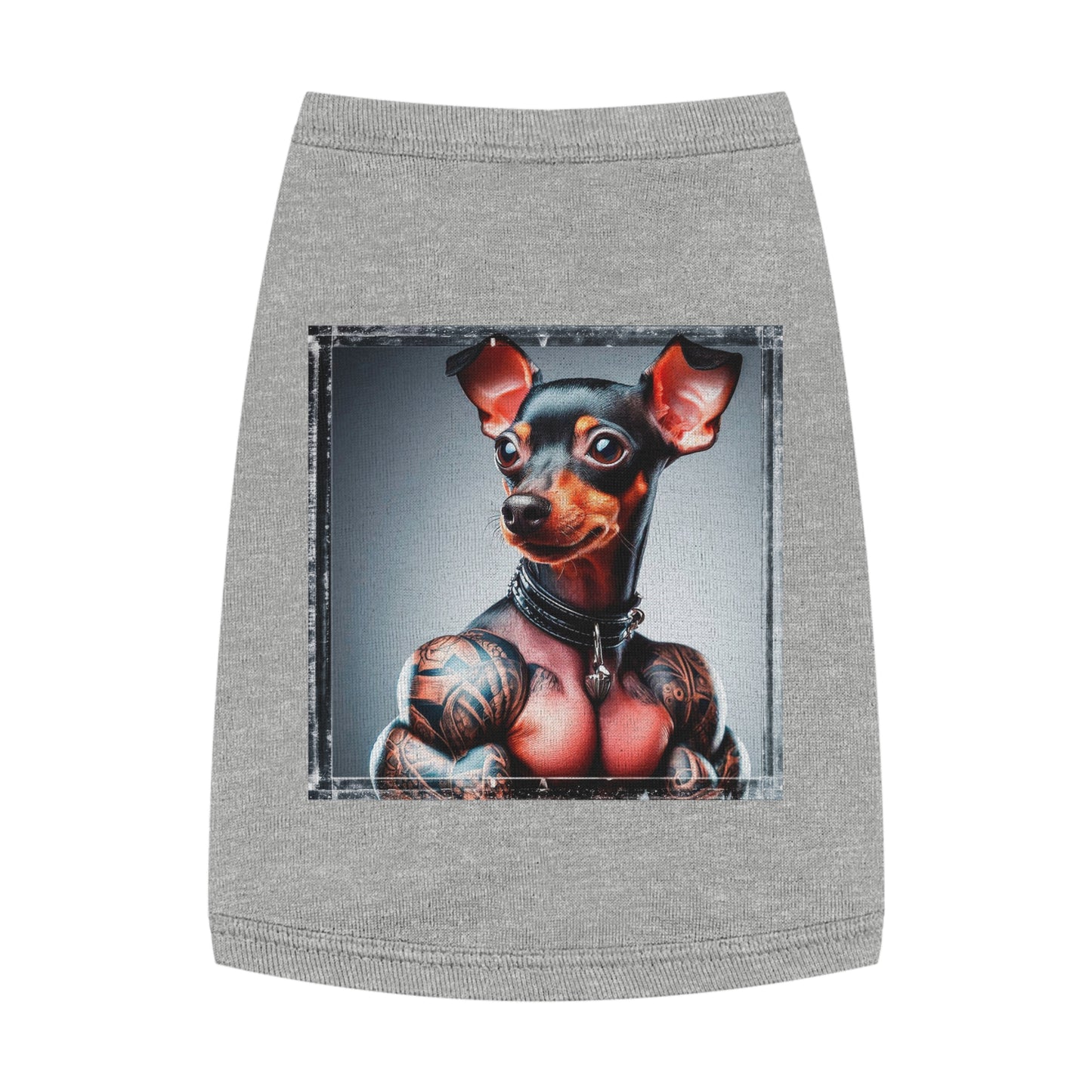 Min Pin Tank Tops tiny muscle msn Pets Printify M Heather
