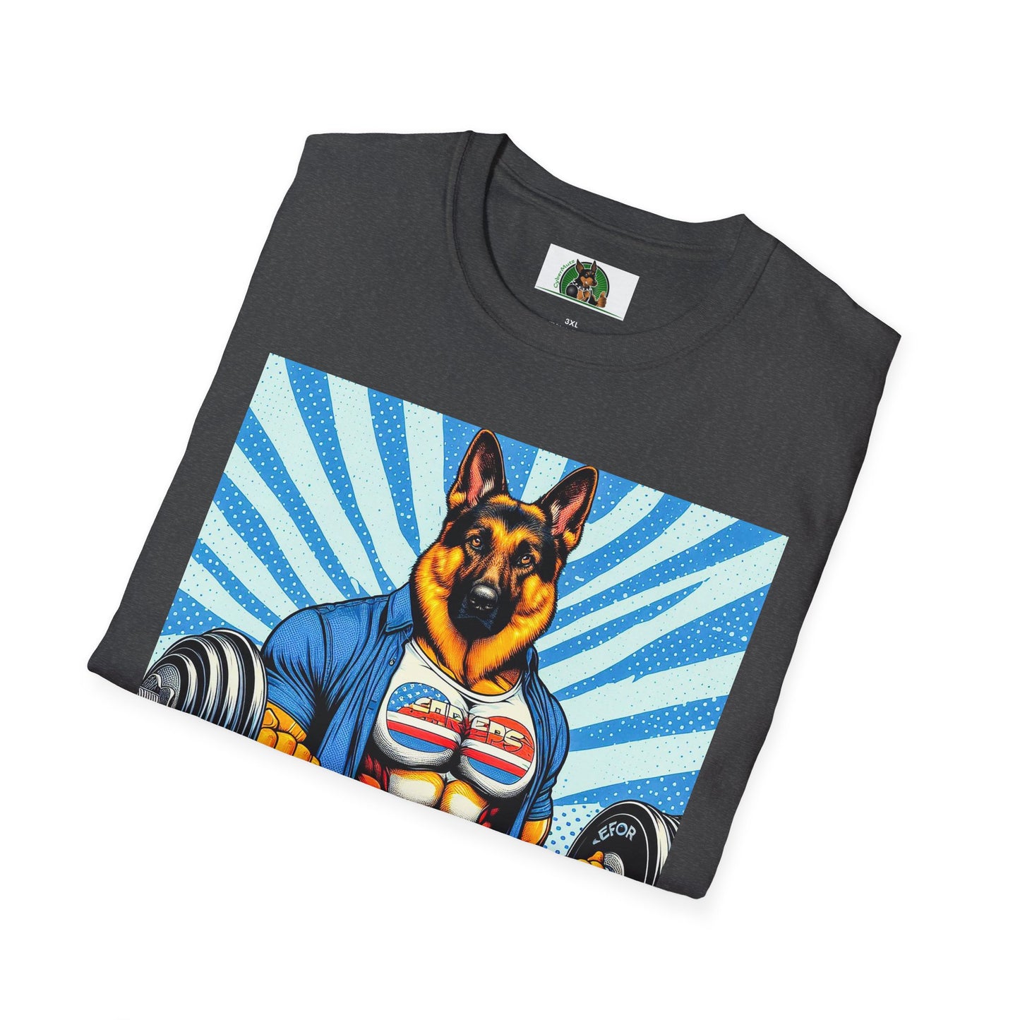 German Shepherd working out shirt T-Shirt Printify