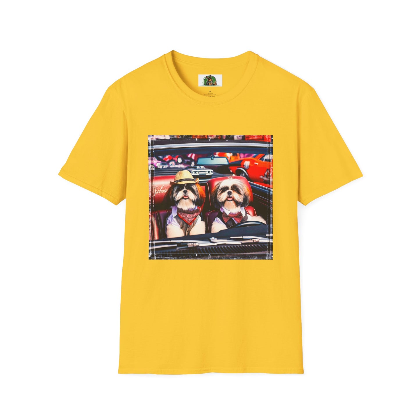 Wacky Shih Tzu driving frirbfs T-Shirt Printify S Daisy