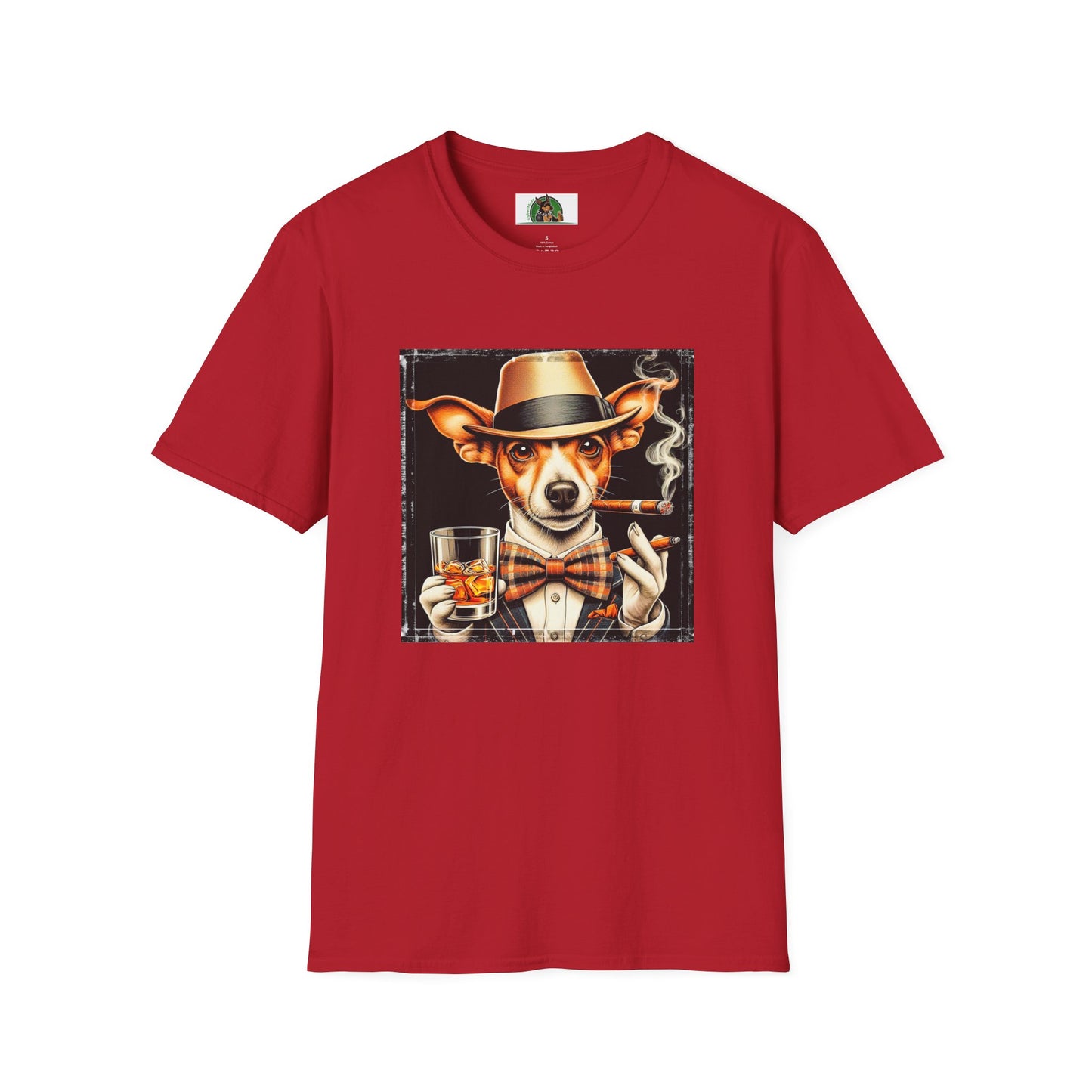 Rat Terrier T-Shirt cigars and whiskey T-Shirt Printify S Cherry Red
