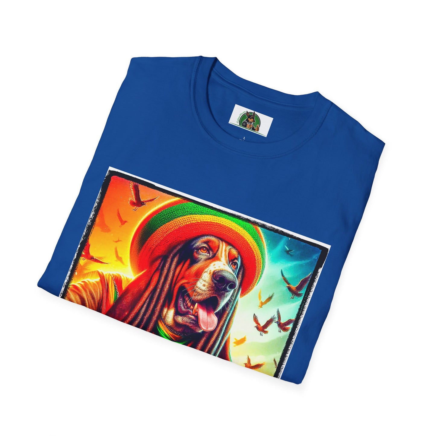 Basset Hound Playing Guitar T-Shirt Printify
