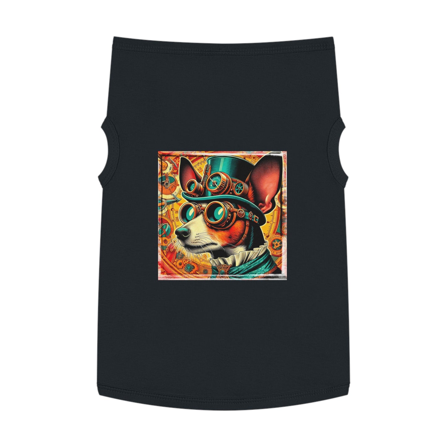 Pet Tank Top Rat Terrier steam punk Pets Printify XL Black