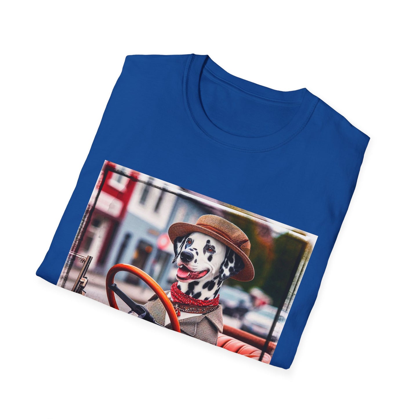 Dalmatian driving and cruising t shirt T-Shirt Printify
