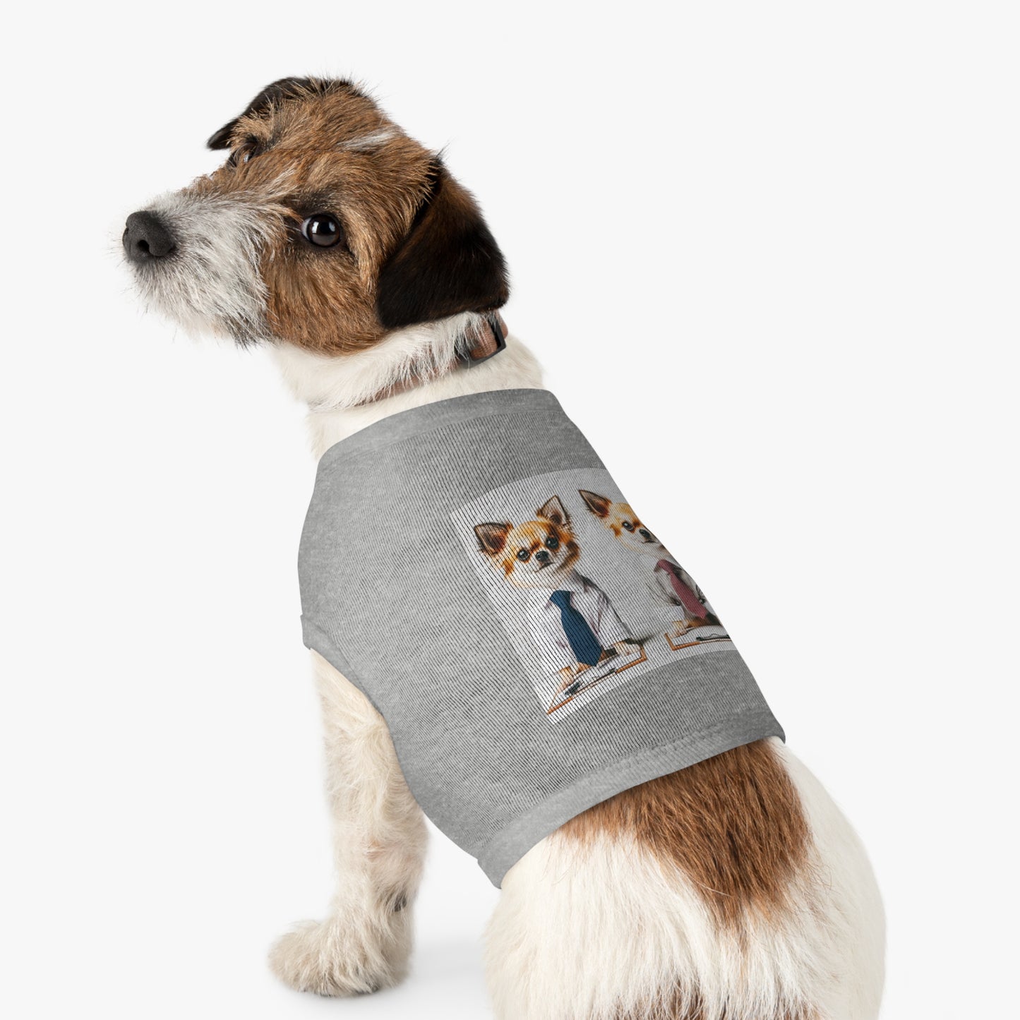 Pet Tank Top Chihuahua interviewing t shirt Pets Printify