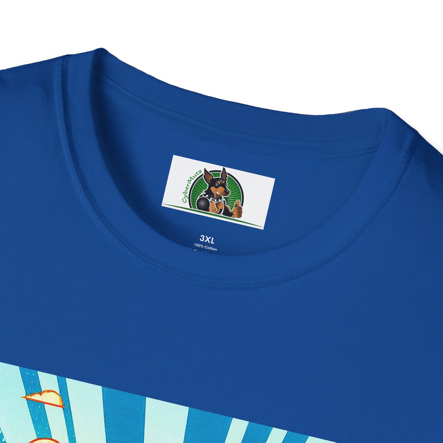 Dachshund flying superhero t shirt T-Shirt Printify