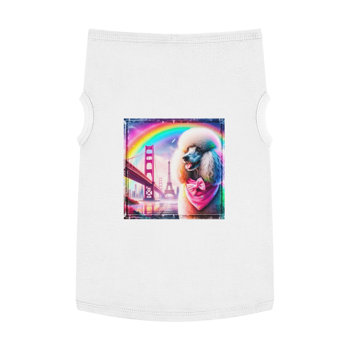 Pet Tank Top Poodle pink bridge shirt Pets Printify XL White