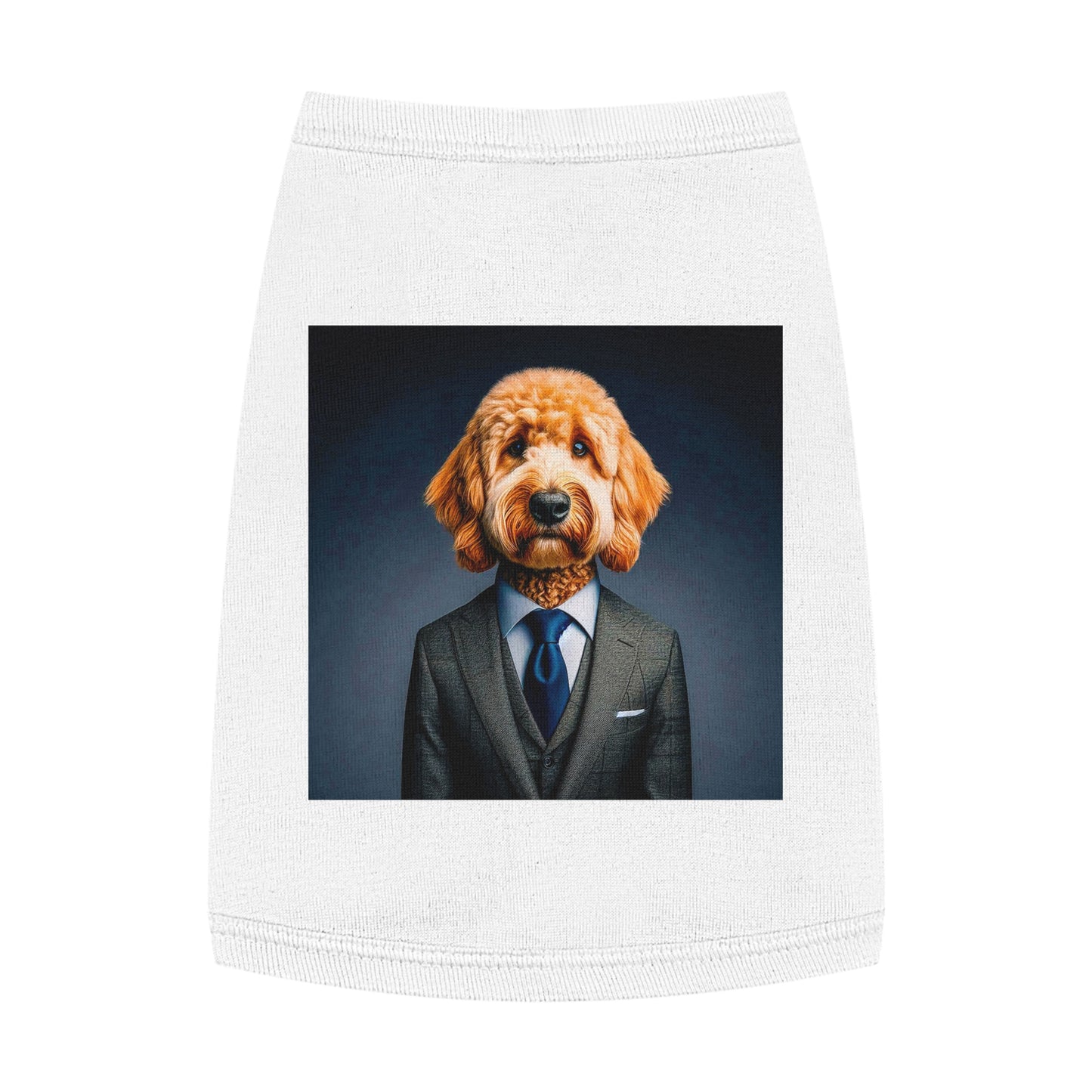 Pet Tank Golden Doodle professional businessman Pets Printify M White