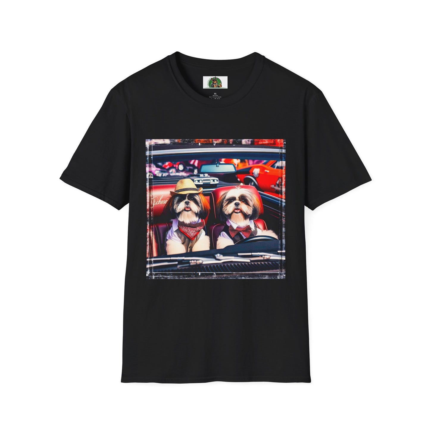 Wacky Shih Tzu driving frirbfs T-Shirt Printify XS Black