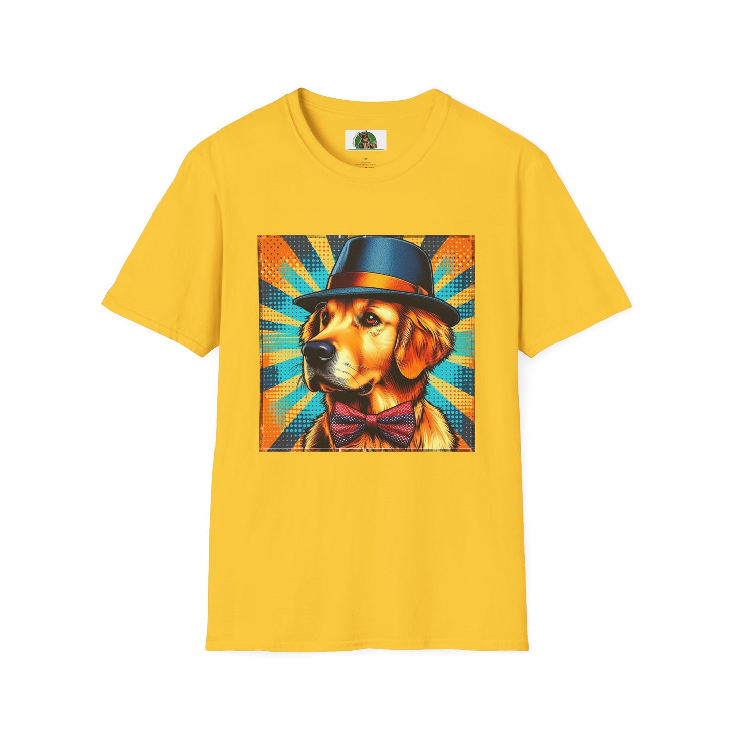 Golden Retriever fun top hat shirt T-Shirt Printify S Daisy