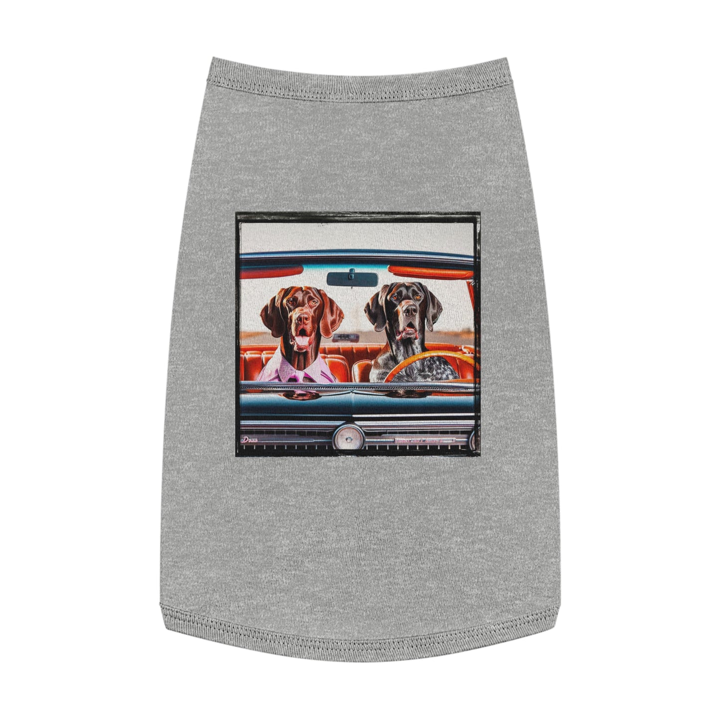 German Shorthaired Pointer driving friends t shirt Pets Printify L Heather
