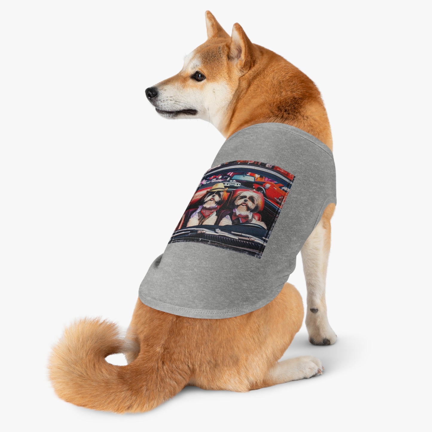 Pet Tank Top Shih Tzu driving shirt Pets Printify