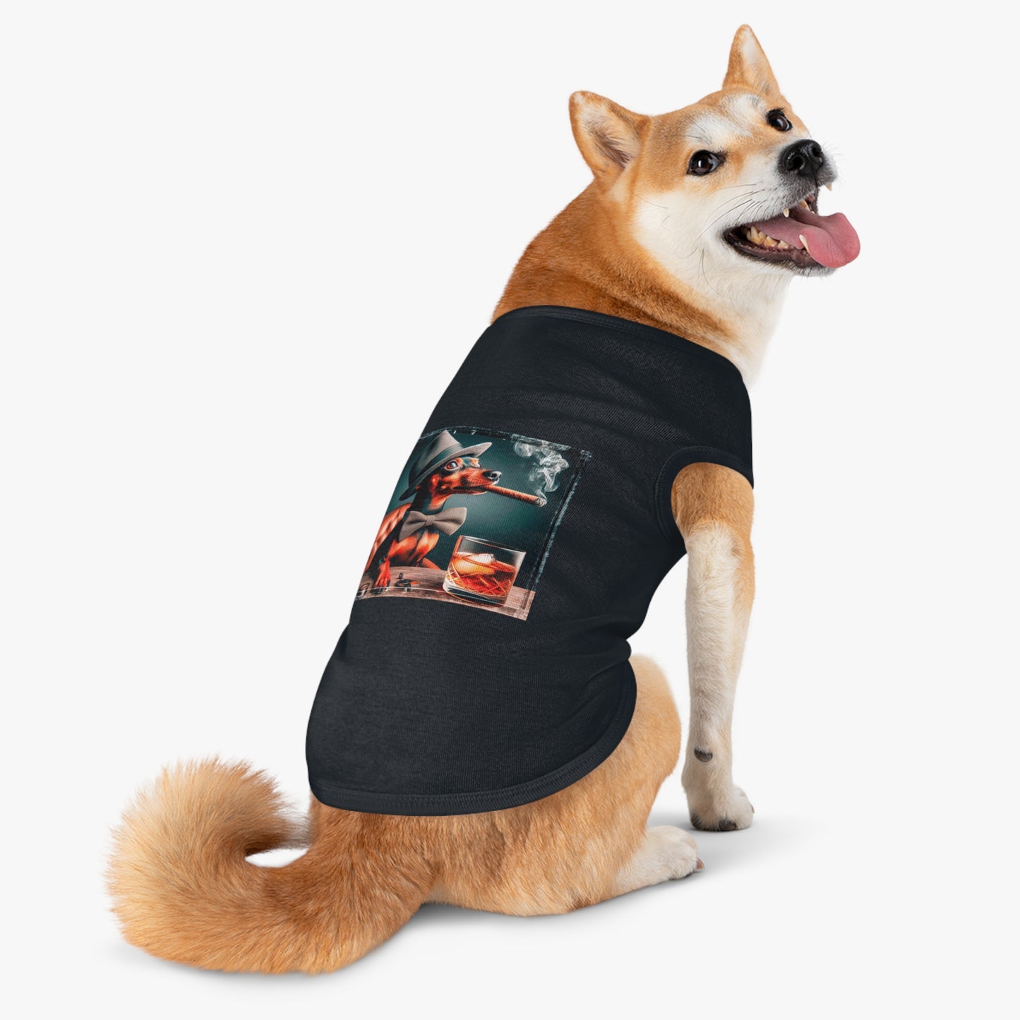 Min Pin Tank Tops cigar and drink