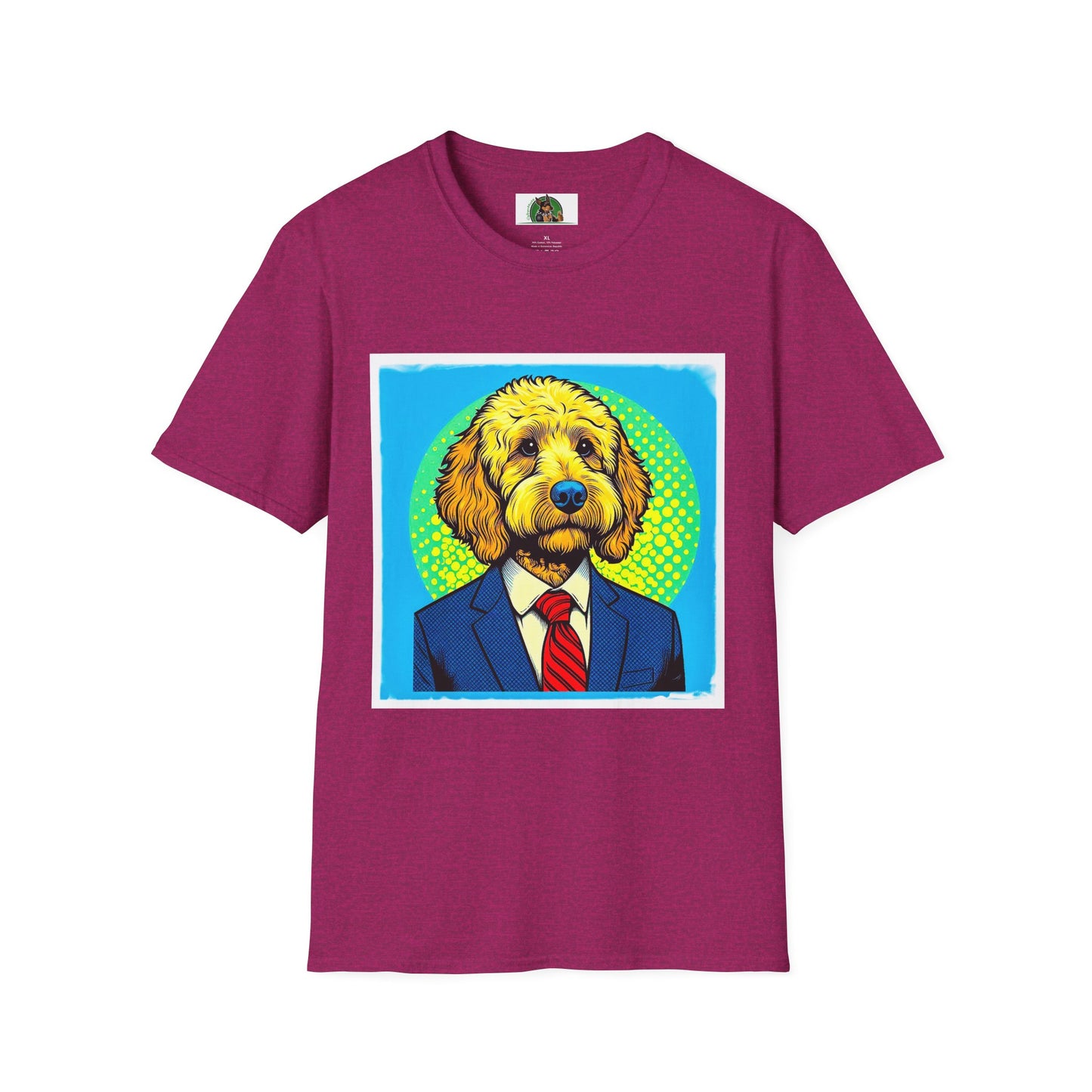Golden Doodle businessman t shirt T-Shirt Printify S Antique Heliconia