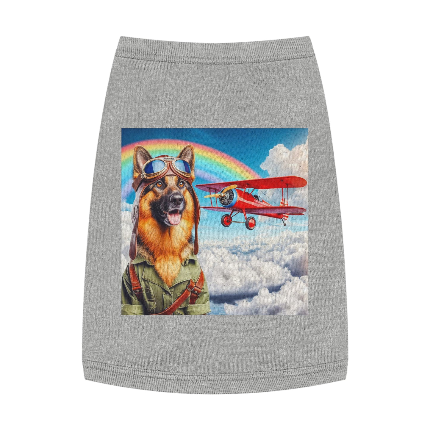 German Shepherd airplane pilot shirt Pets Printify M Heather