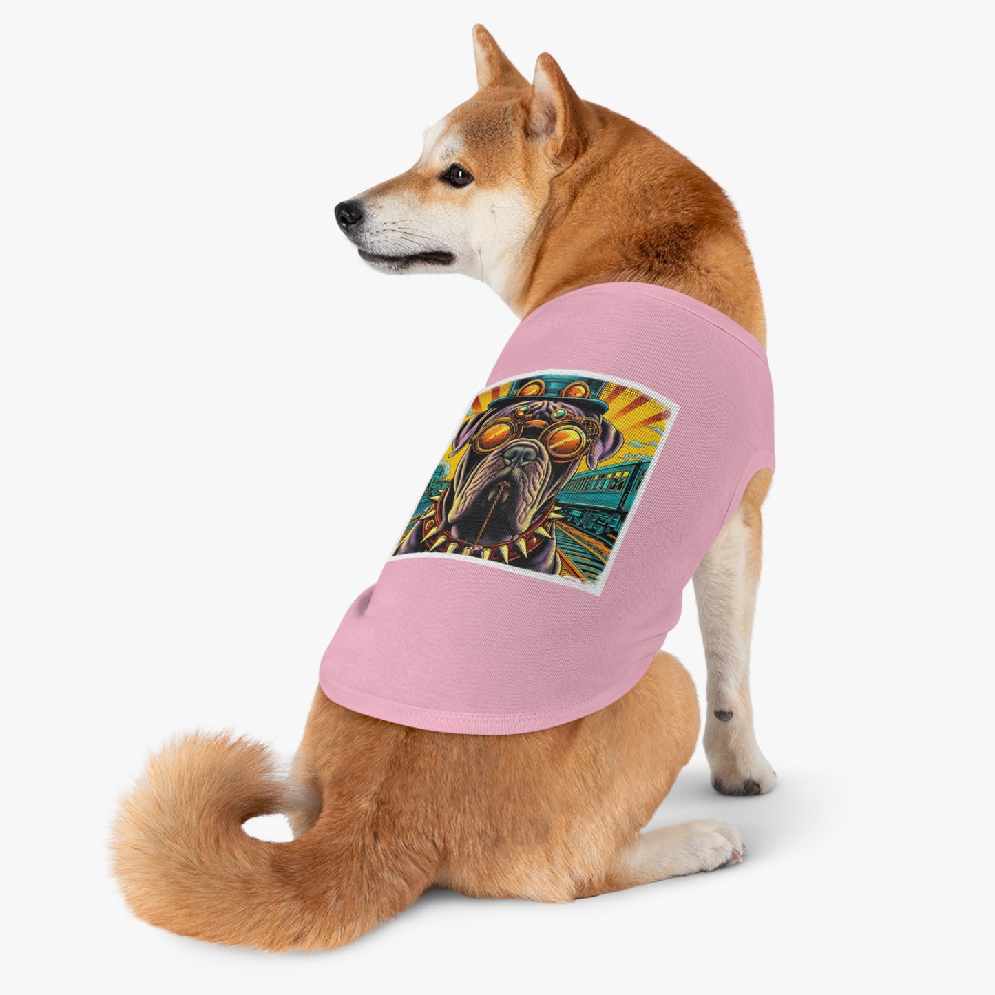 Pet Tank Top Cane Corso Spiked Collar Steampunk Dog Pets Printify