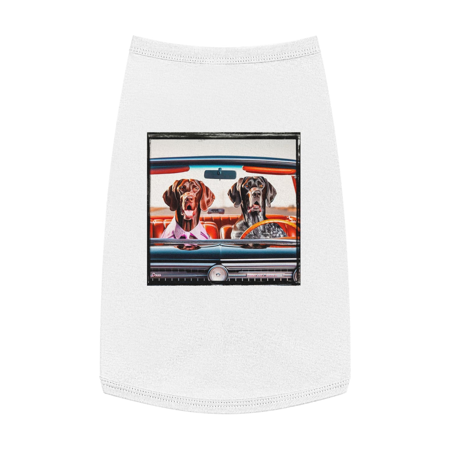 German Shorthaired Pointer driving friends t shirt Pets Printify L White