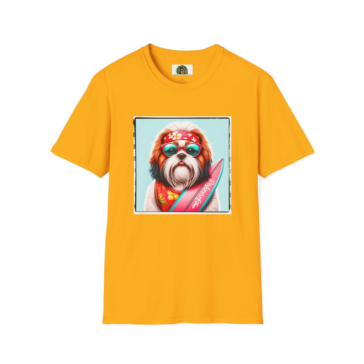 Shih Tzu surfer shirt T-Shirt Printify S Gold