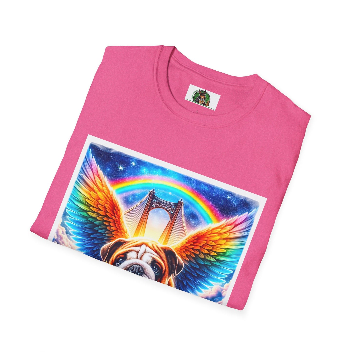 Bulldog rainbow angel t shirt