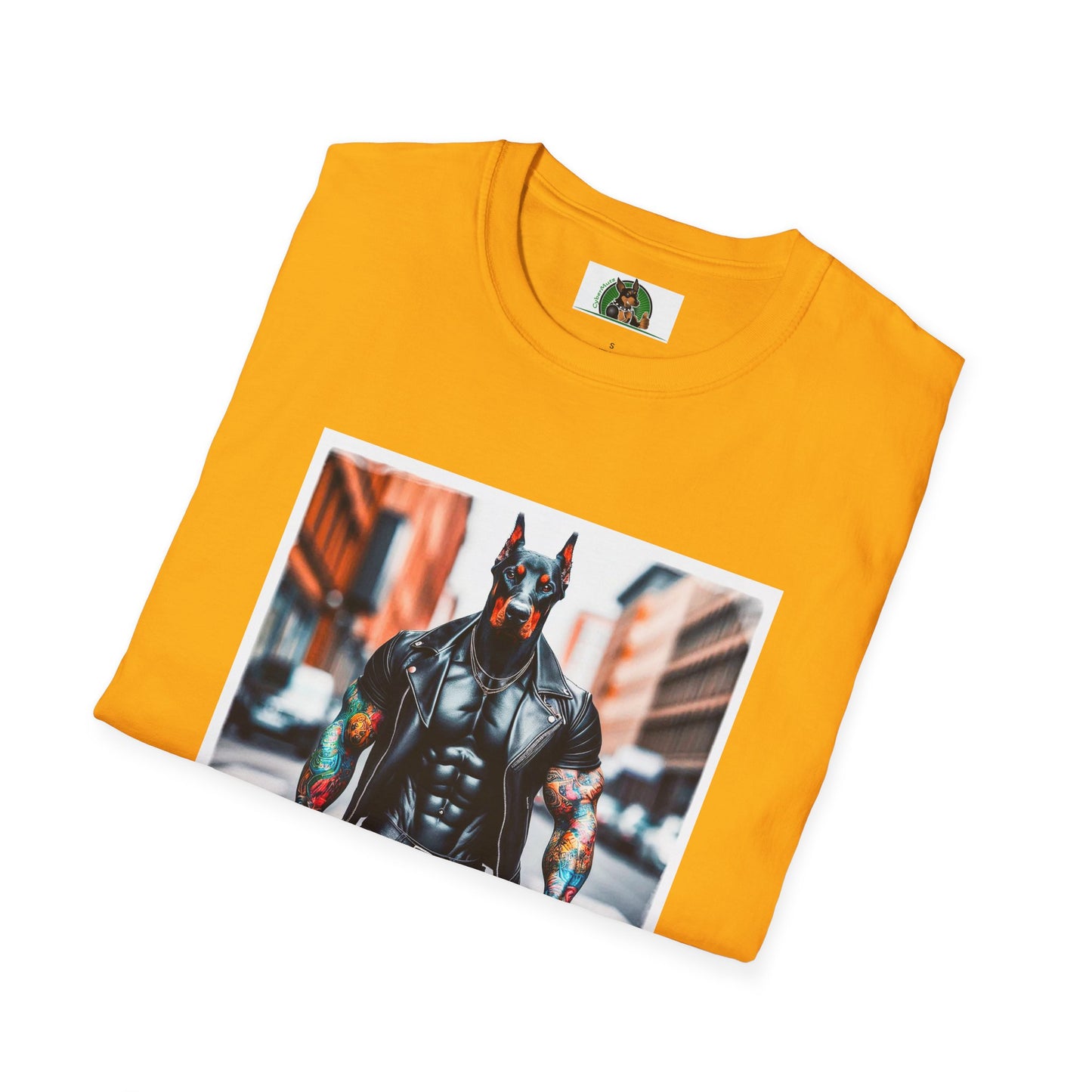Doberman men in black t shirt