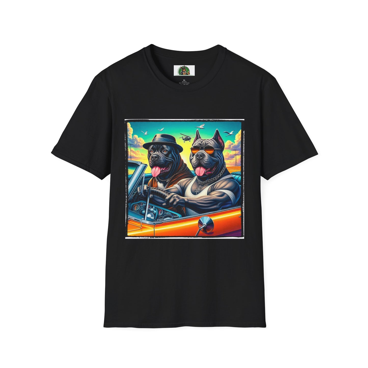 Cane Corso Dogs In Car TShirt T-Shirt Printify XS Black