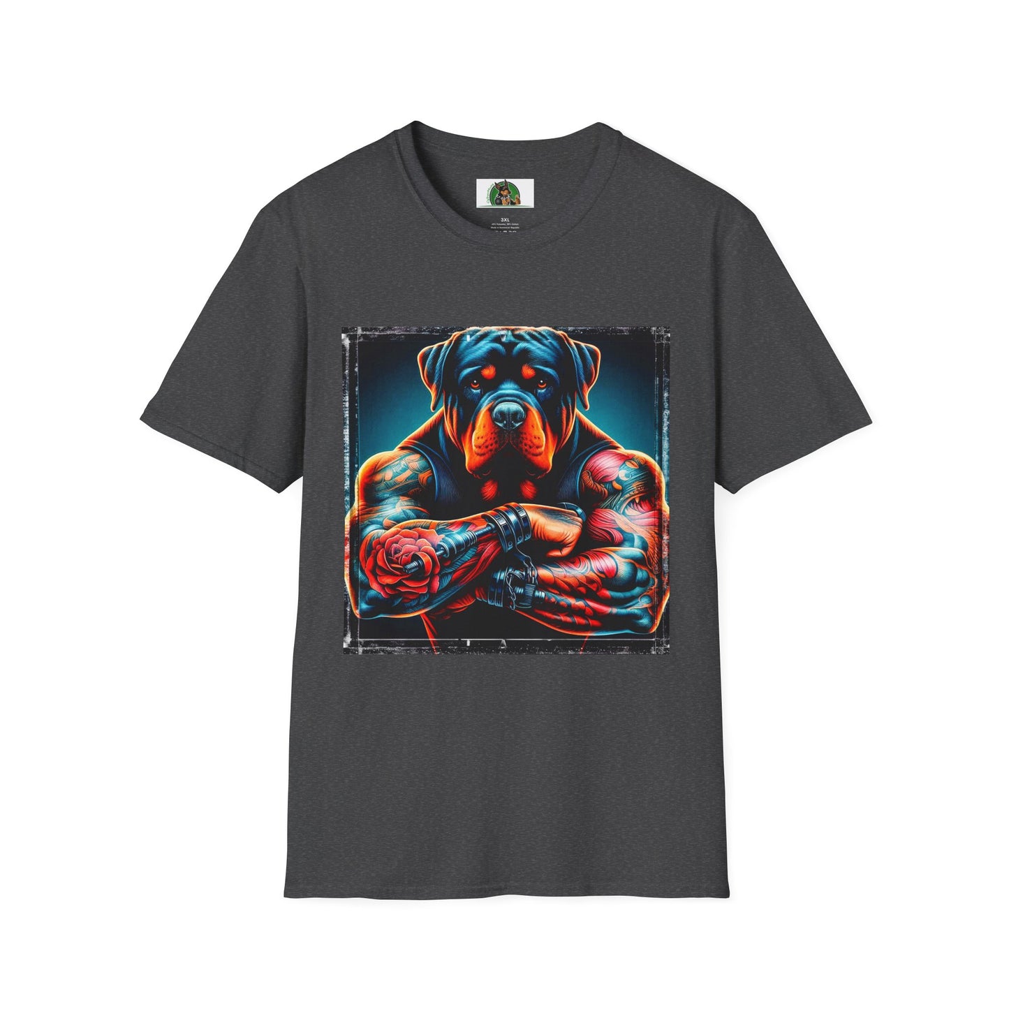 Rottweiler big muscles shirt T-Shirt Printify XS Dark Heather