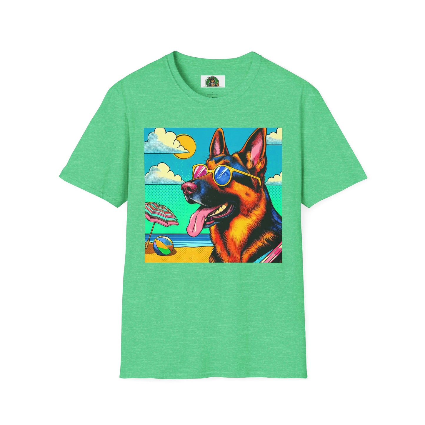 German Shepherd vacation shirt π T-Shirt Printify Heather Irish Green S