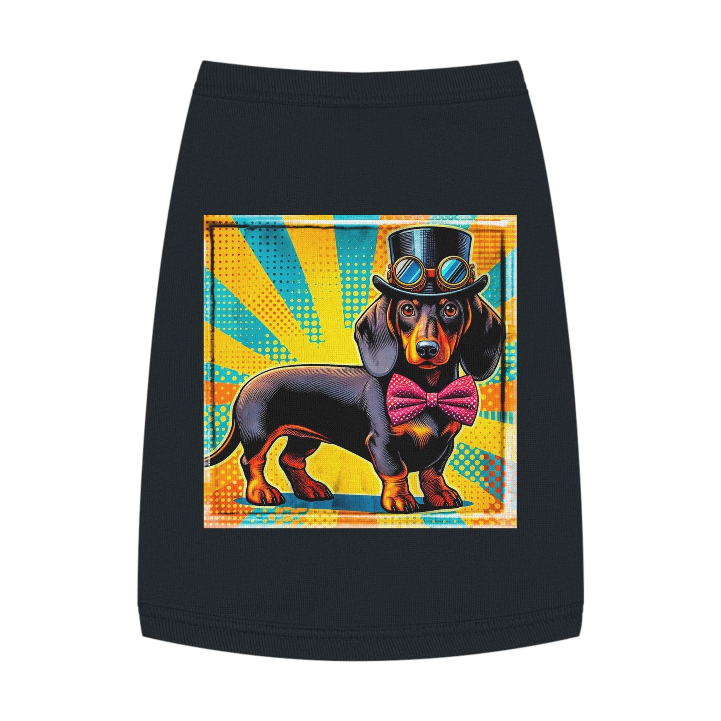 Pet Tank Top Dachshund colorful steampunk t shirt Pets Printify M Black
