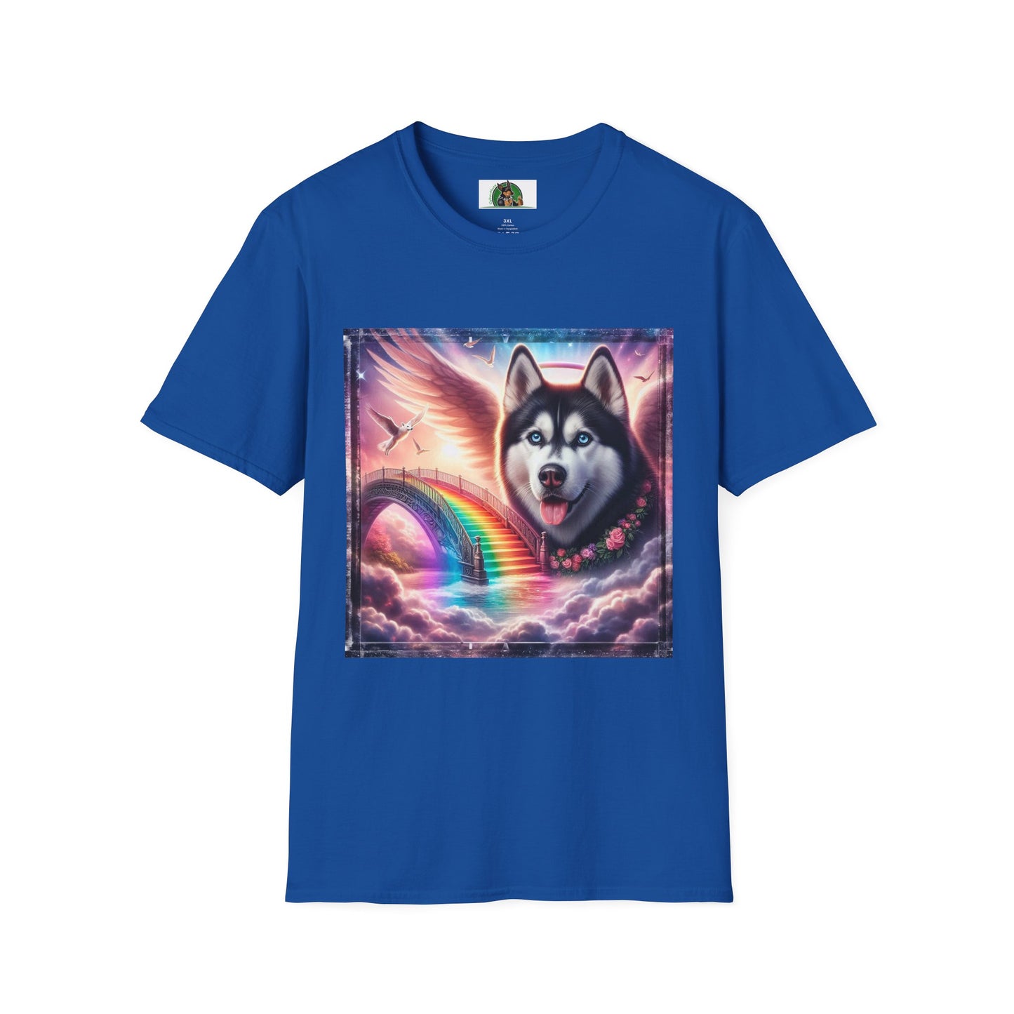 Husky rainbow bridge T-Shirt Printify XS Royal