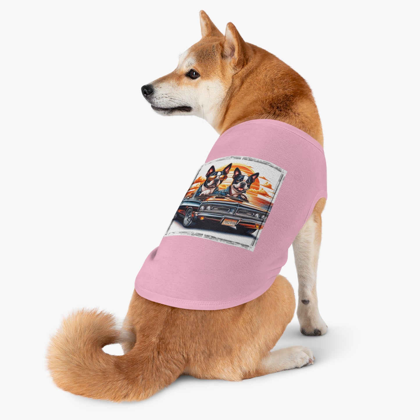 Pet Tank Top - Wacky Boston Terrier Friends Driving Design