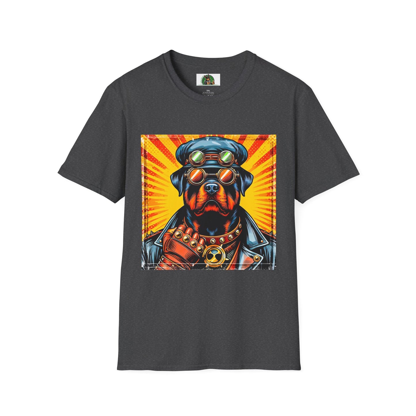 Rottweiler cool steam punk shirt T-Shirt Printify XS Dark Heather