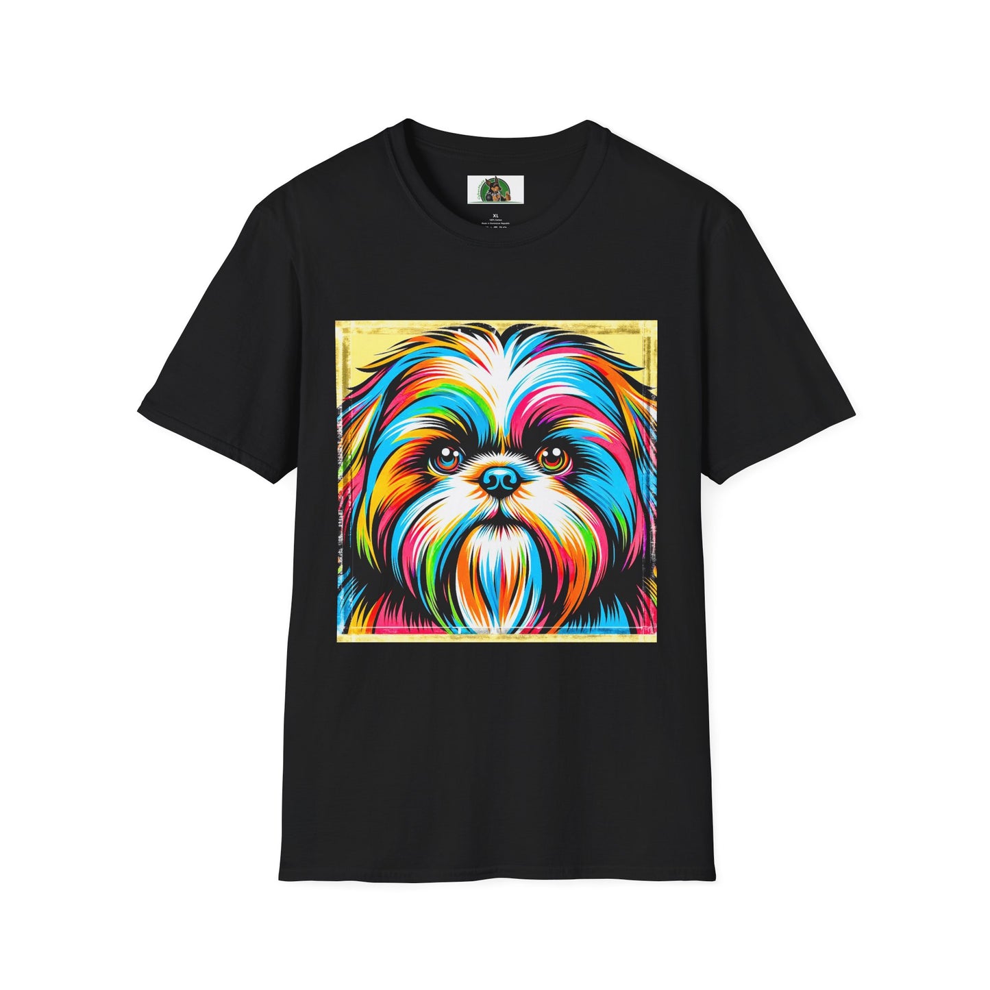 Shih Tzu colorful puppy shirt T-Shirt Printify XS Black
