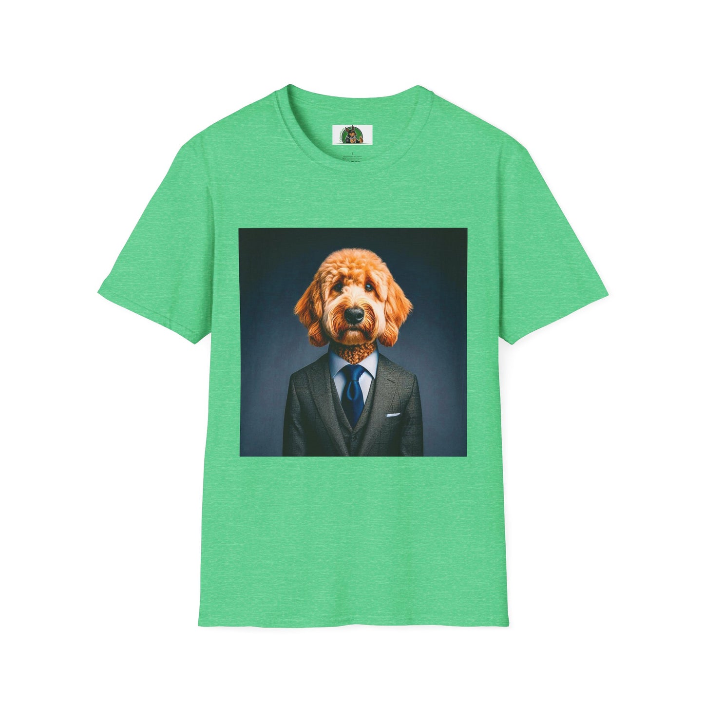 Golden Doodle professional businessman T-Shirt Printify S Heather Irish Green