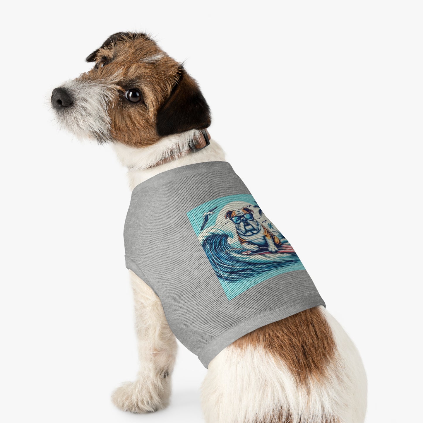 Pet Tank Top Bulldog waves t shirt Pets Printify