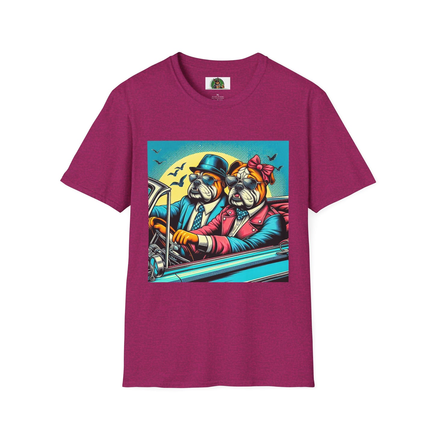 Wacky Bulldog couple t shirt T-Shirt Printify S Antique Heliconia