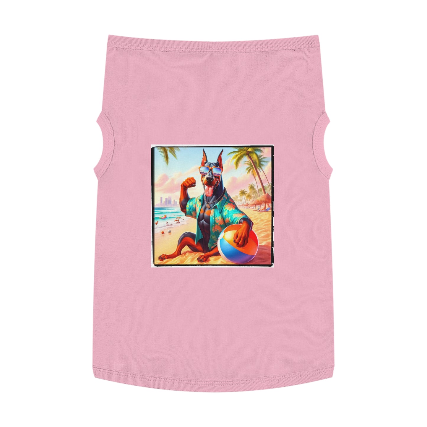 Pet Tank Top Doberman fun in the sun t shirt Pets Printify XL Pink