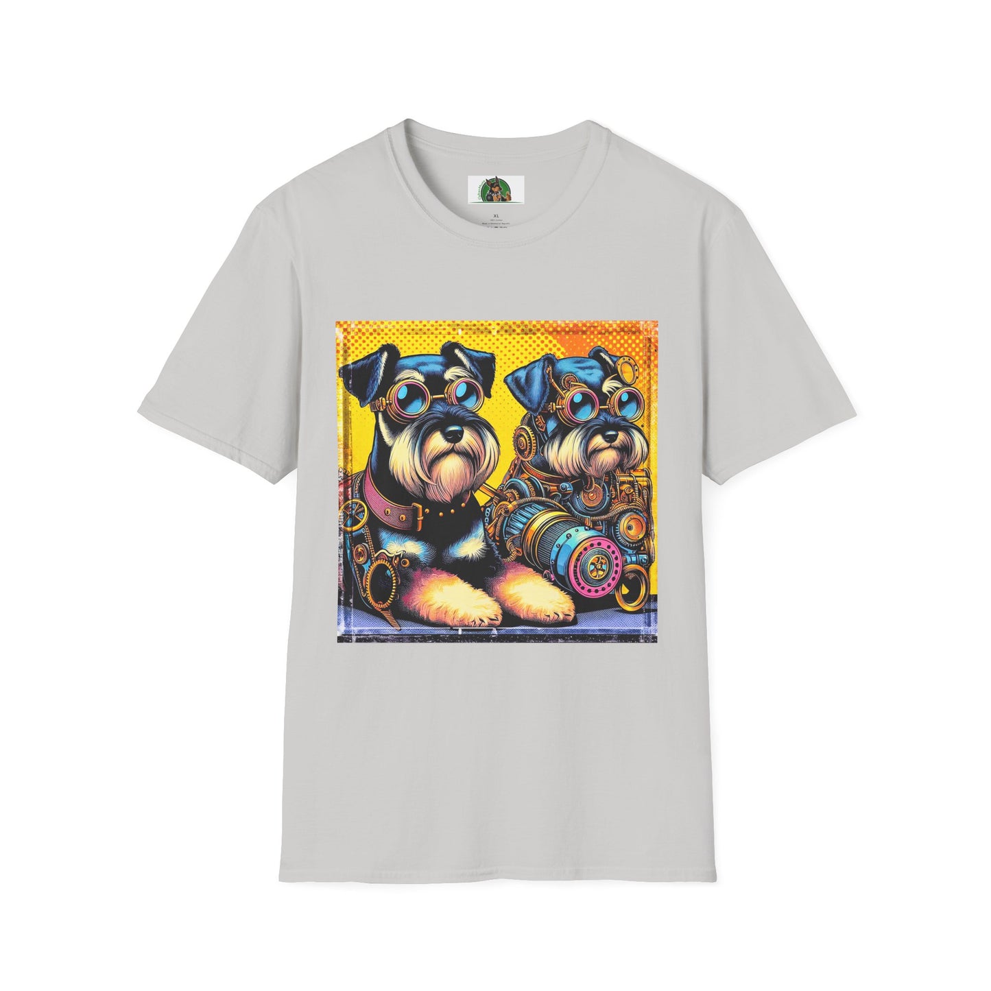 Miniature Schnauzer steam punk cuties shirt T-Shirt Printify S Ice Grey