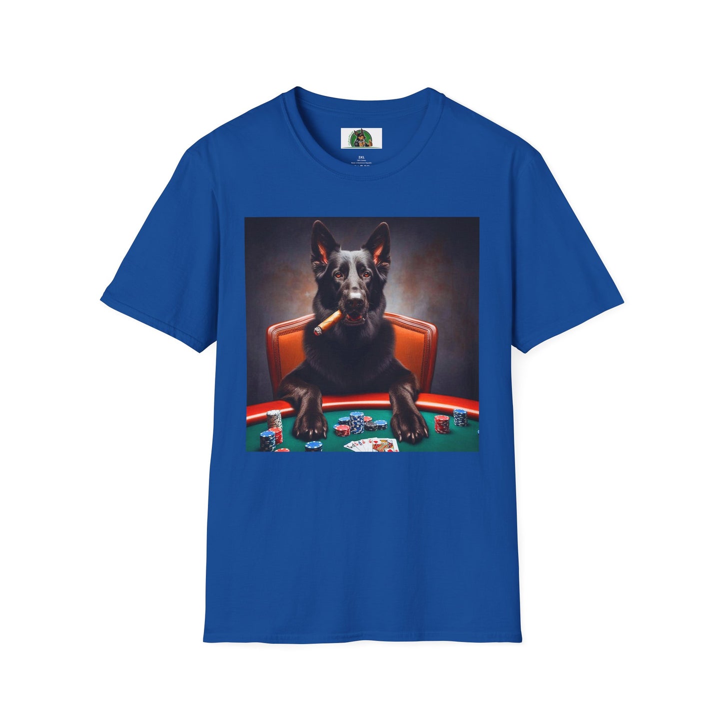 German Shepherd poker shirt T-Shirt Printify Royal S