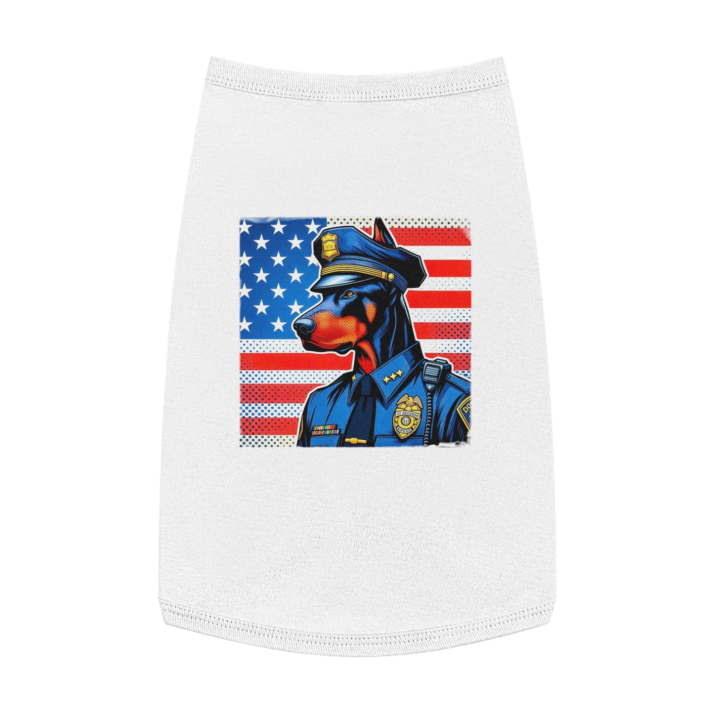 Pet Tank Top Doberman war cop t shirt Pets Printify L White
