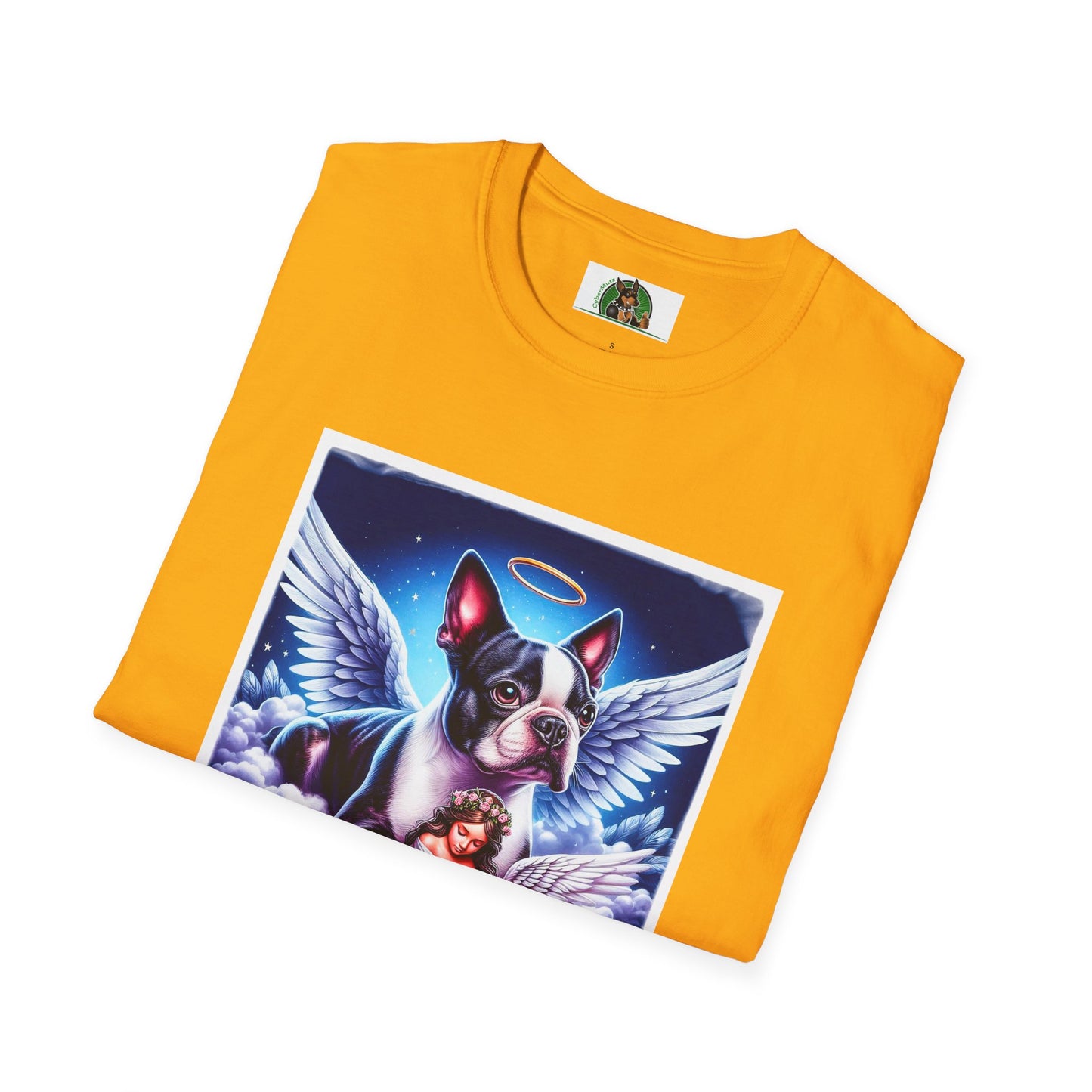 Boston Terrier Angel And Girl Shirt T-Shirt Printify