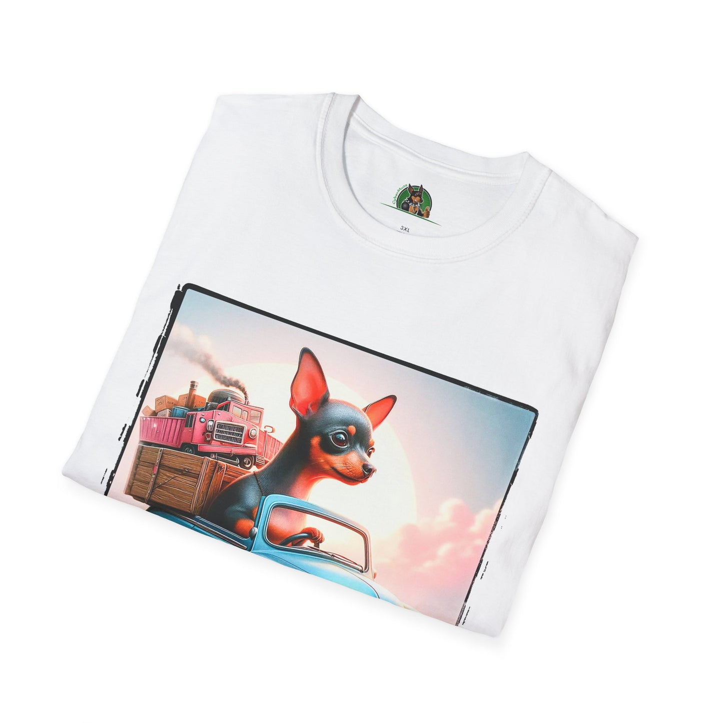 Min Pin T-Shirt tiny baby driver T-Shirt Printify