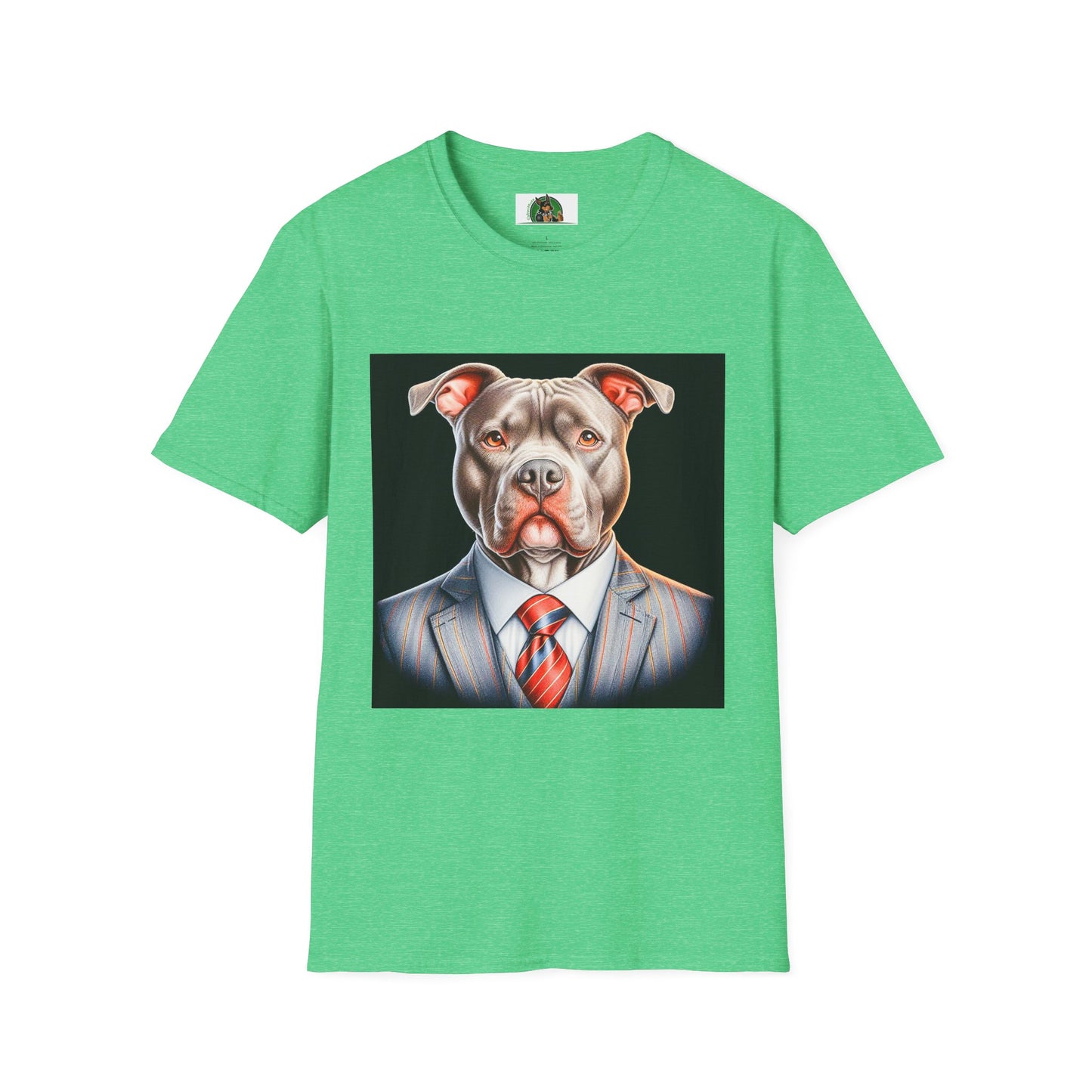Pit Bull professional business man shirt T-Shirt Printify S Heather Irish Green