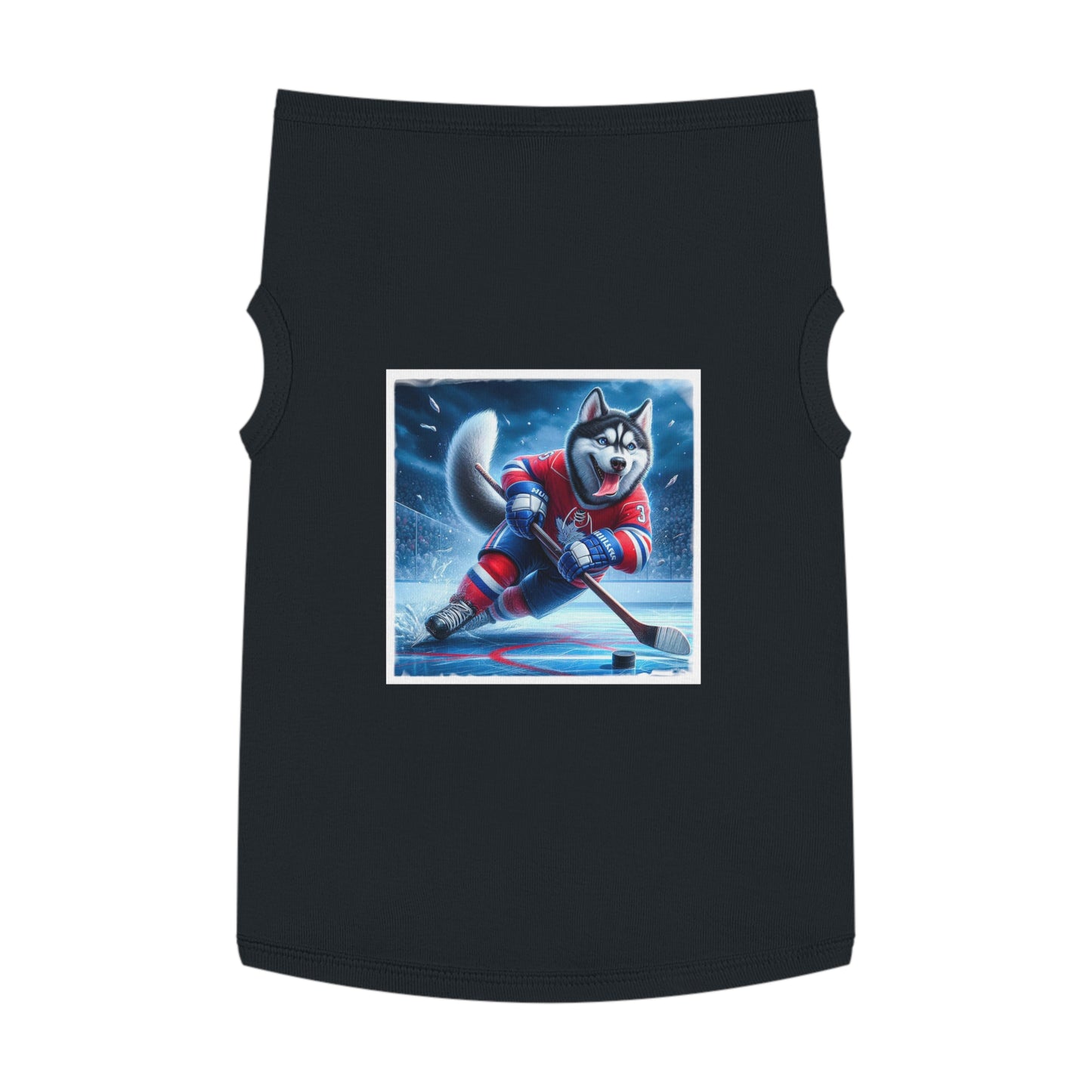 Pet Tank Top Husky hockey Pets Printify XL Black