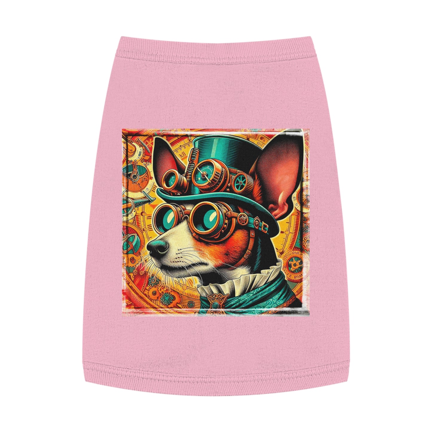 Pet Tank Top Rat Terrier steam punk Pets Printify M Pink