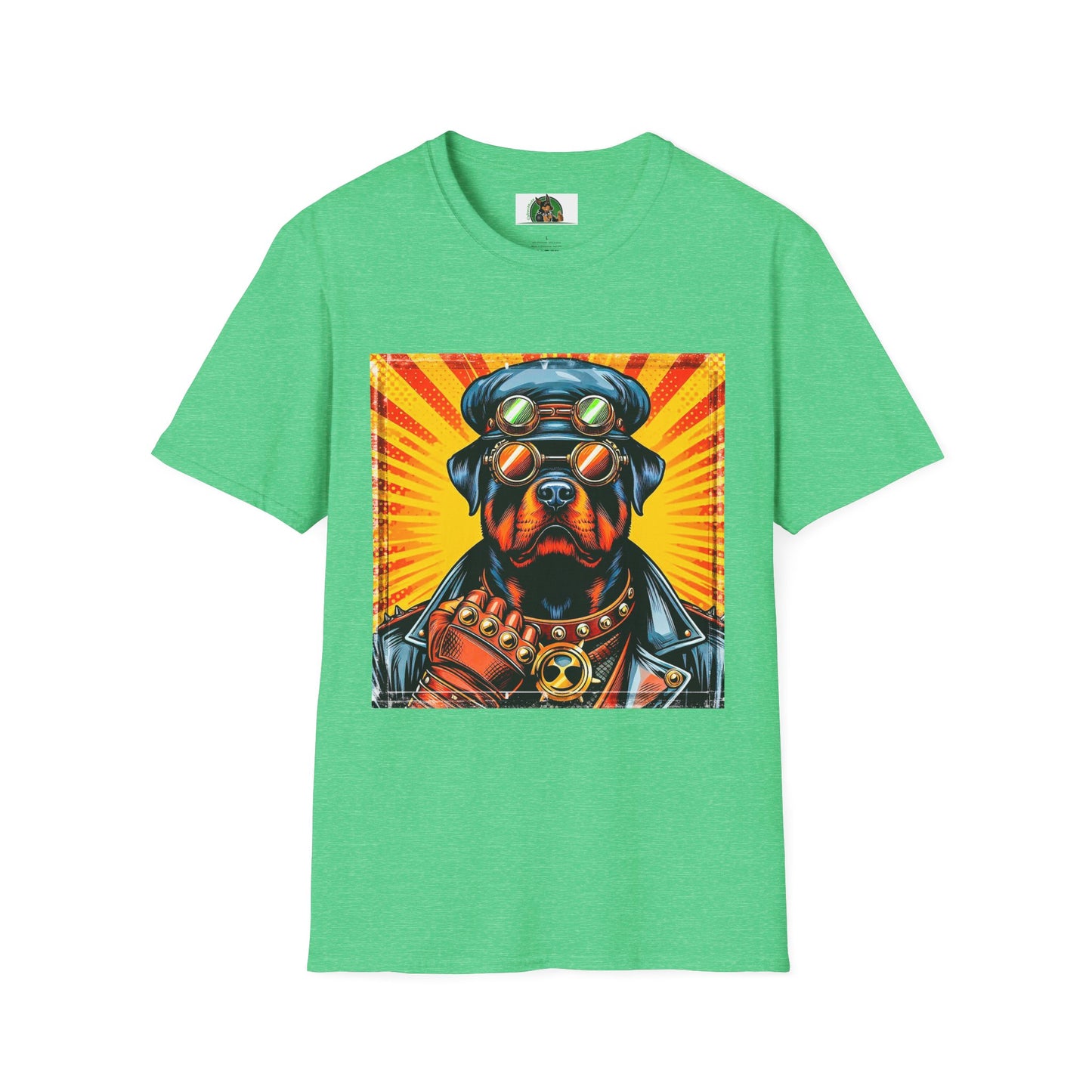 Rottweiler cool steam punk shirt T-Shirt Printify S Heather Irish Green